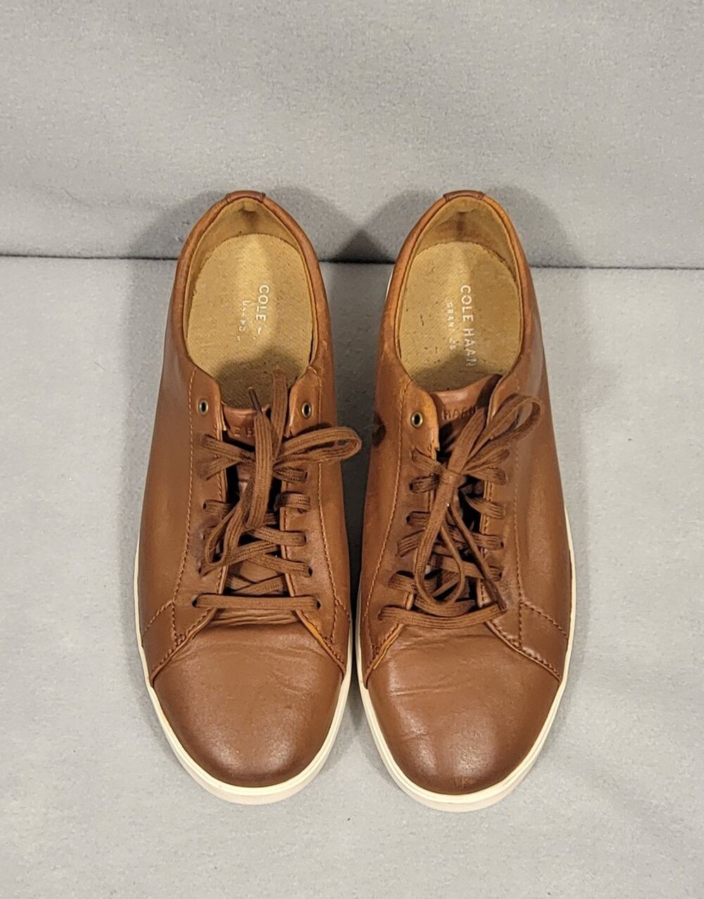 Cole Haan Mens Size 12 M Grand OS Brown Leather Court Sneakers Shoes C212129